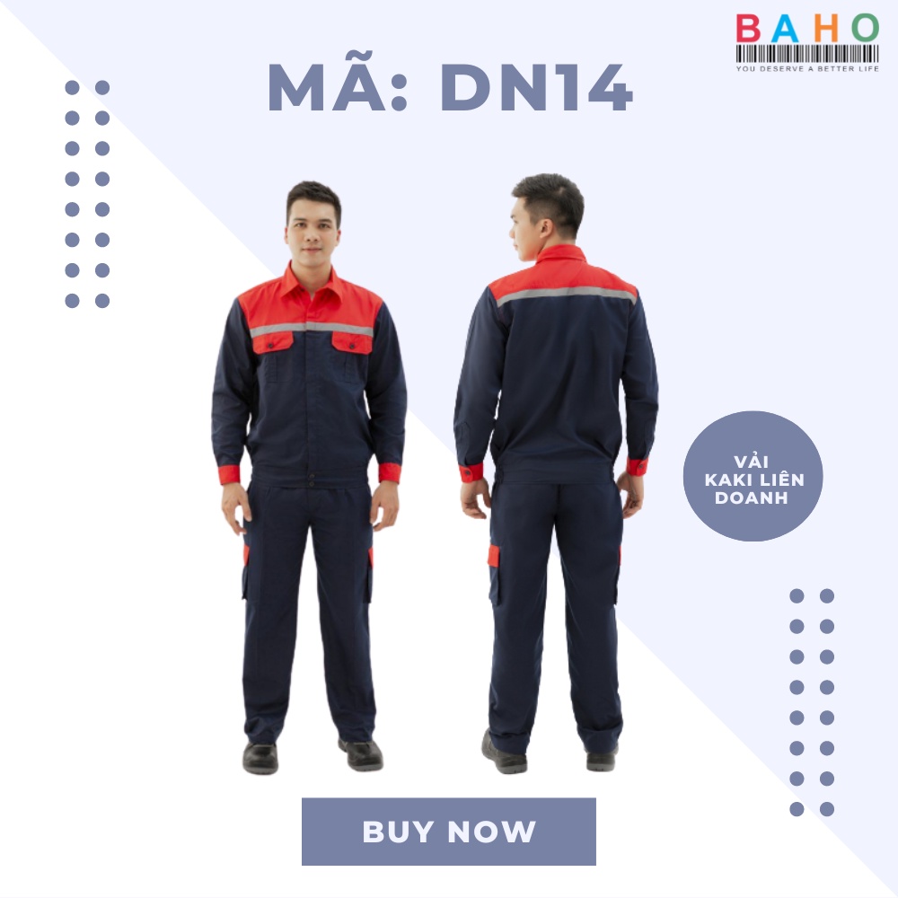 BỘ ĐỒ BẢO HỘ LAO ĐỘNG MÀU XANH ĐEN PHỐI ĐỎ VẢI BỀN ĐẸP GIÁ RẺ DÀNH CHO CÔNG NHÂN, KỸ SƯ XÂY DỰNG CÁC NGÀNH NGHỀ DN14