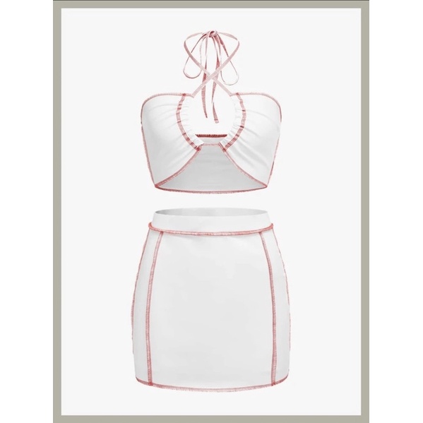 [ORDER SHEIN] Set Váy Dây Buộc Cổ