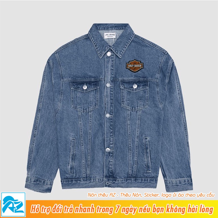 Patch vải thêu hình logo harley davidson lớn - Sticker ủi vá quần áo S495