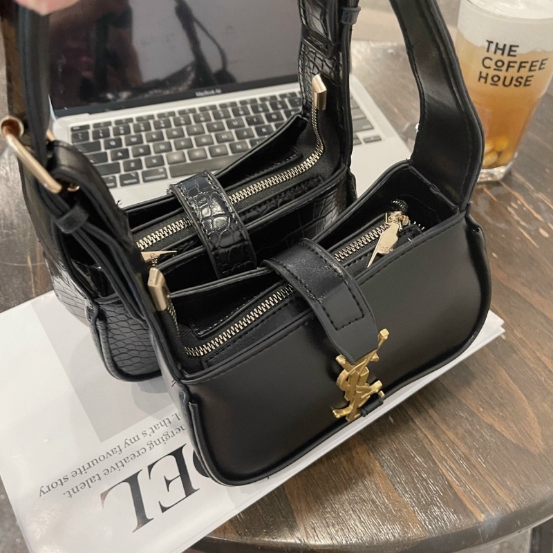 Túi Xách Nữ Túi kẹp Nách Y.S.L Dáng Basic 2 Chất Da, Da Trơn & Vân Rắn Hợp Thời Trang h52