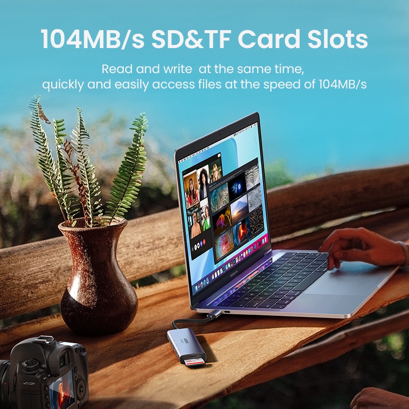 Ugreen HUB USB-C USB3.0 HDMI RJ45 PD100W SD/SF đa năng thích hợp cho Macbook iPad Pro/Air Xiaomi Air 12.5' SamsungBook2
