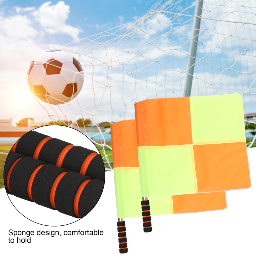 [Hàng HOT] Bộ 2 Cờ Trọng tài biên bóng đá Tay cầm Bọt biển Chống trượt có túi cho thể thao Trận đấu【Southdakota051】