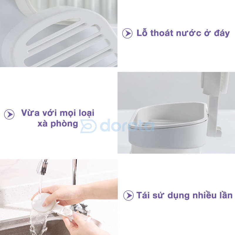 Kệ để miếng rửa bát cao cấp DOROTA công nghệ hút chân không phụ kiện đồ dùng nhà bếp AW561