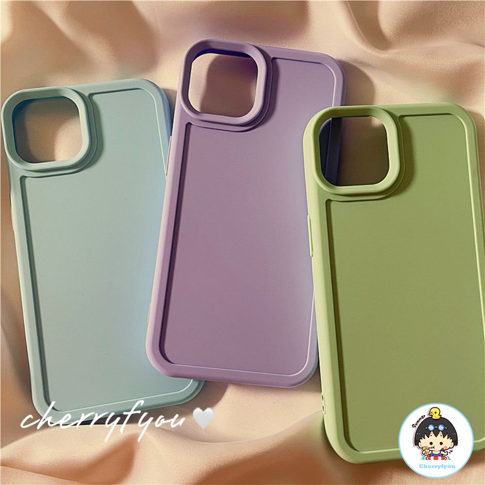 Ốp Điện Thoại Silicon TPU Mềm Màu Trơn Chống Sốc Sang Trọng Cho IPhone 11 13 12 14 Pro Max 8 7 Plus X XR