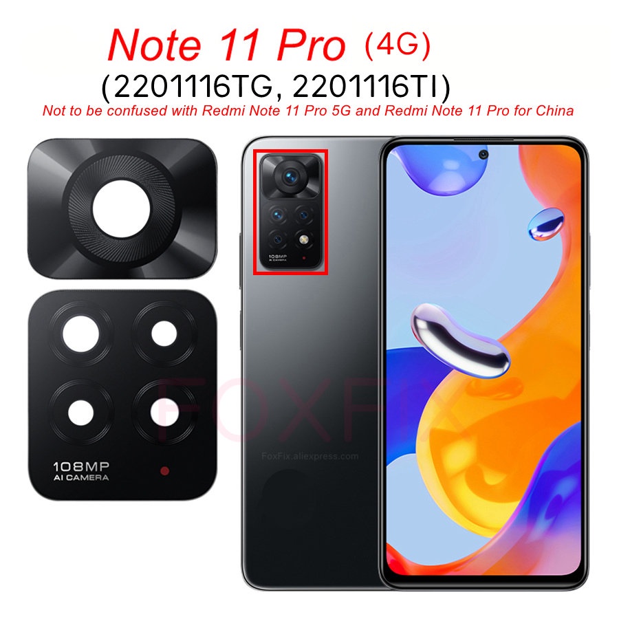 Ống Kính camera Sau Thay Thế Cho xiaomi redmi note 11 pro 5g note 7 8 8t 9 9s 10 10s 10t 11s 11t 12 pro plus