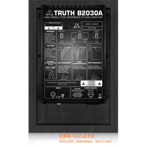 B2030A Loa Kiểm Âm Bass 6" Phòng Thu 125w Behringer -tần số cực phẳng 50Hz - 21Khz - Giá 1 Loa