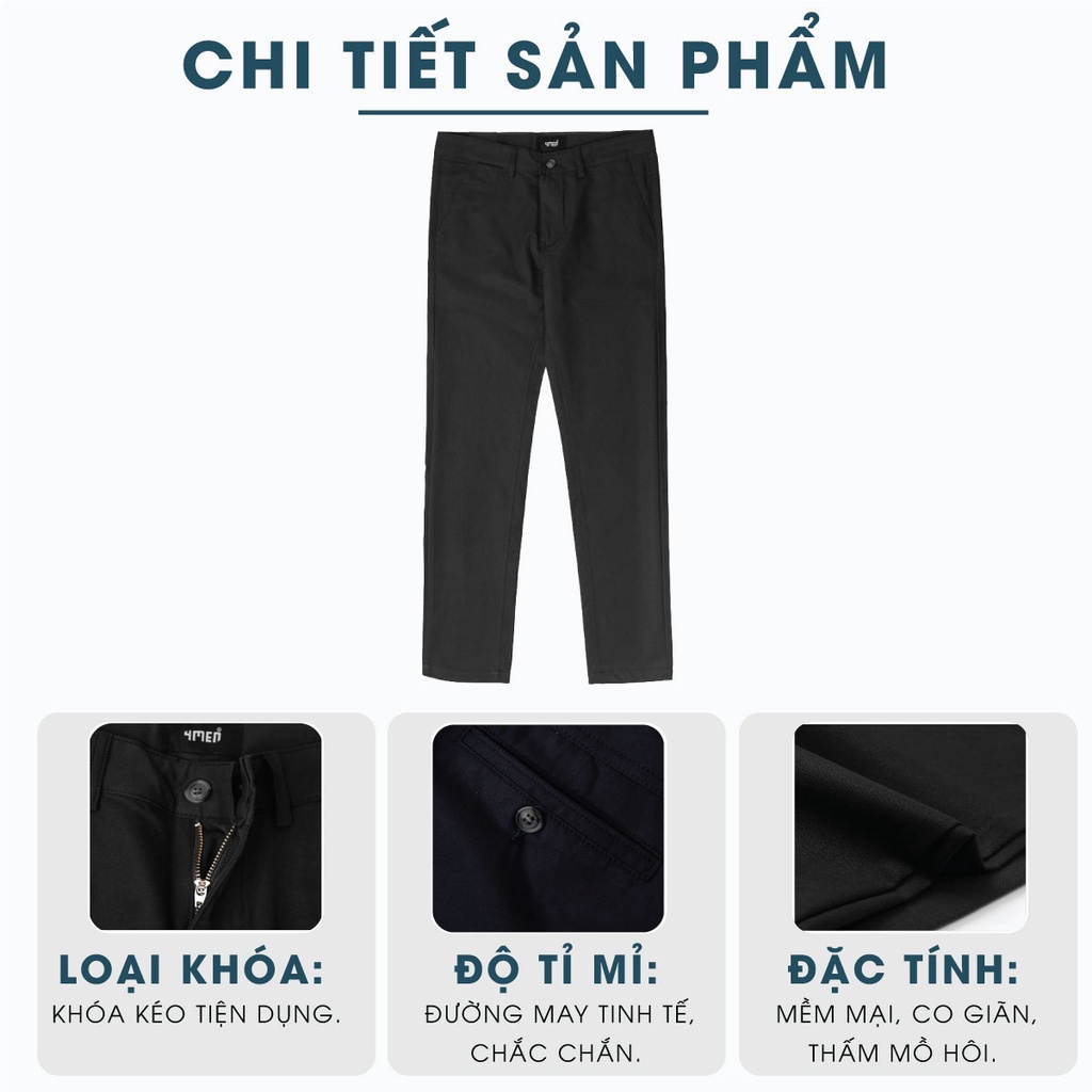 Quần kaki nam trơn MATANO QK004 kiểu dáng dài, form slimfit tôn dáng, vải cotton co giãn thoáng mát, dày dặn, trẻ trung