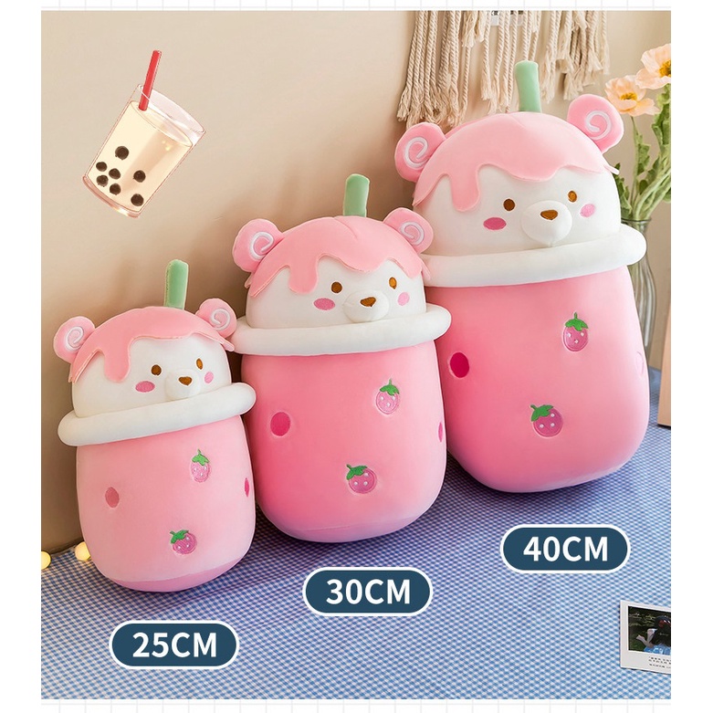 Gấu bông trà sữa dễ thương, hot trend làm gối ôm, quà tặng siêu đáng yêu