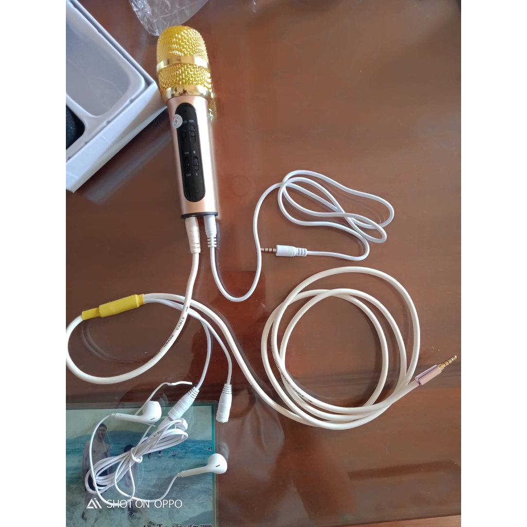 Mic c11 nâng cấp 2 dây cải tiến dây livestream dài 2m - Tặng 2 tai nghe hát 2 người - Tặng giá đỡ mic