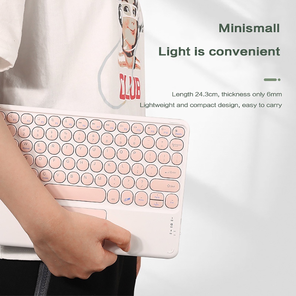 Bàn Phím Bluetooth Không Dây Siêu Mỏng 10 Inch Cho iPad Samsung Huawei Tablet Android IOS Windows