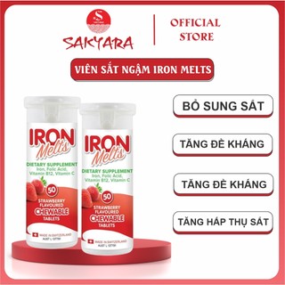 Viên Sắt Ngậm Iron Melts Úc Giúp Nâng Cao Sức Đề Kháng Cho Cơ Thể Tăng Cường Năng Lượng Hộp 50 Viên