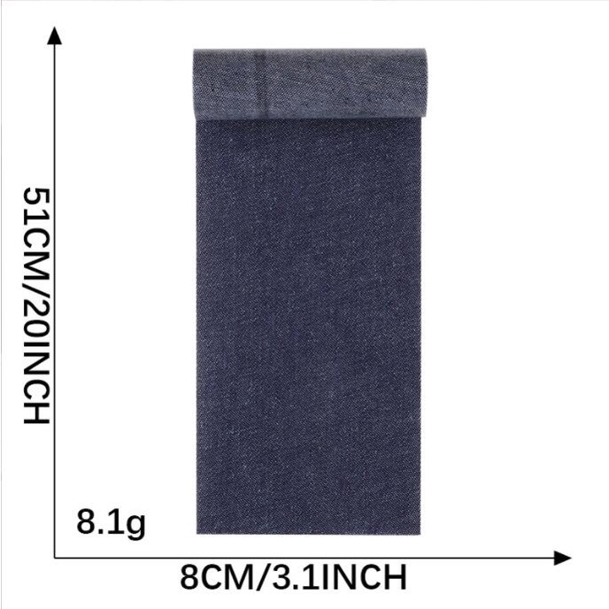 1 Miếng Vá Ủi Trang Trí Quần Jean Màu Xanh Dương 51 * 8CM