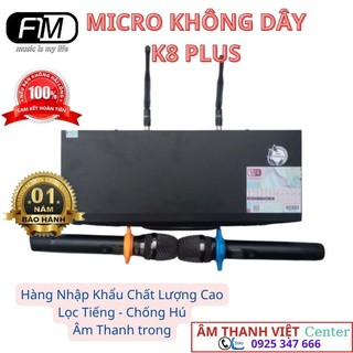 Micro không dây cao cấp fim k8 plus - hàng nhập khẩu - lọc tiếng - chống hú rè - âm thanh trong