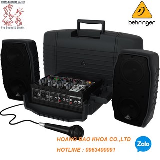 Ppa200 hệ thống 2 loa liền công suất 200w behringer -mixer 5 kênh ,công suất 200 watt,fx klark teknik