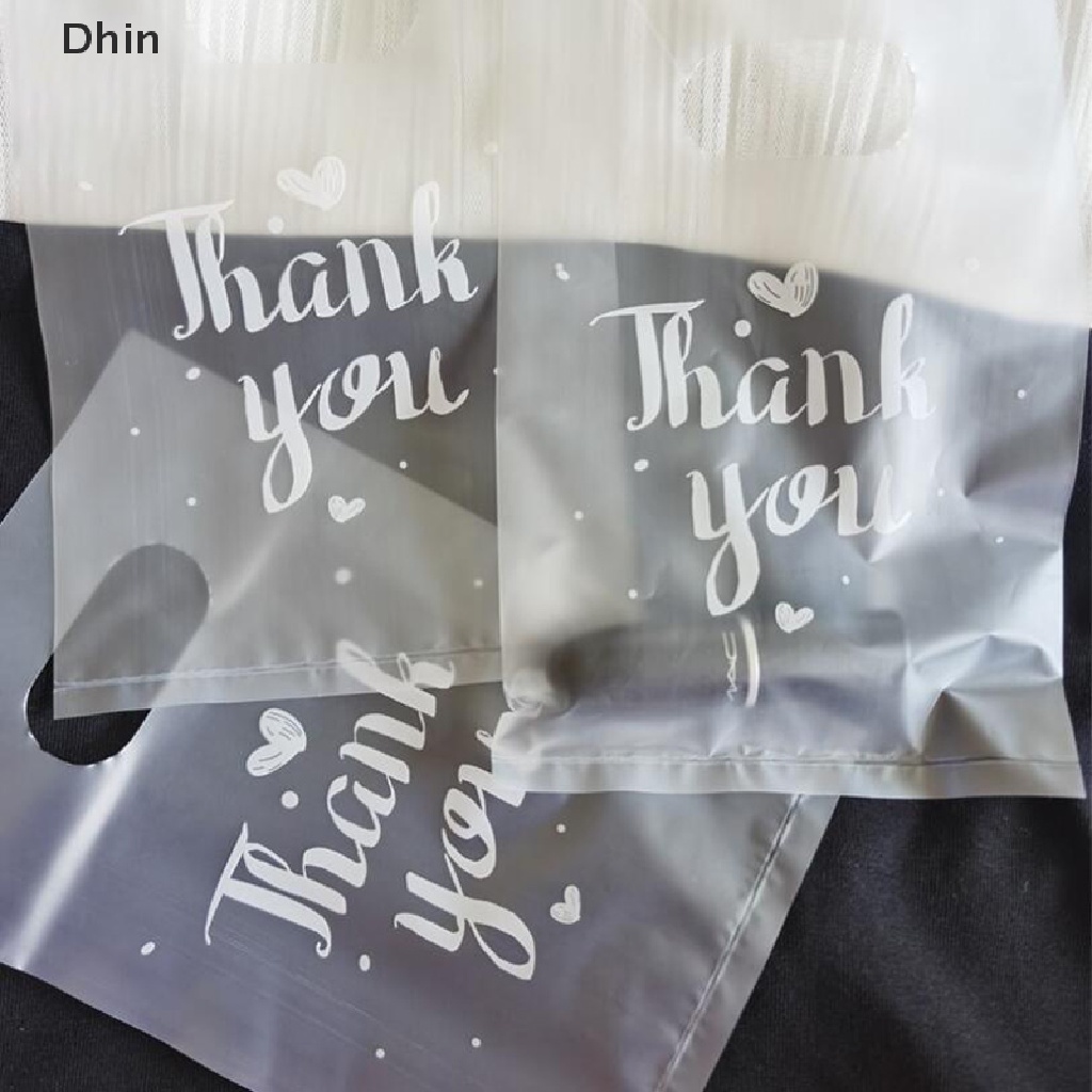 Set 100 Túi Nhựa Mini Đựng Kẹo In Chữ Thank you Dùng Trong Tiệc Cưới