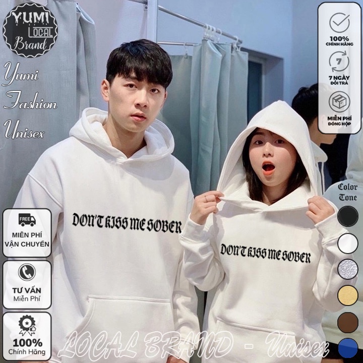 Áo Hoodie DonKissMeSober Local Brand Unisex nỉ bông cao cấp dày - Áo Khoác Nỉ Form Rộng
