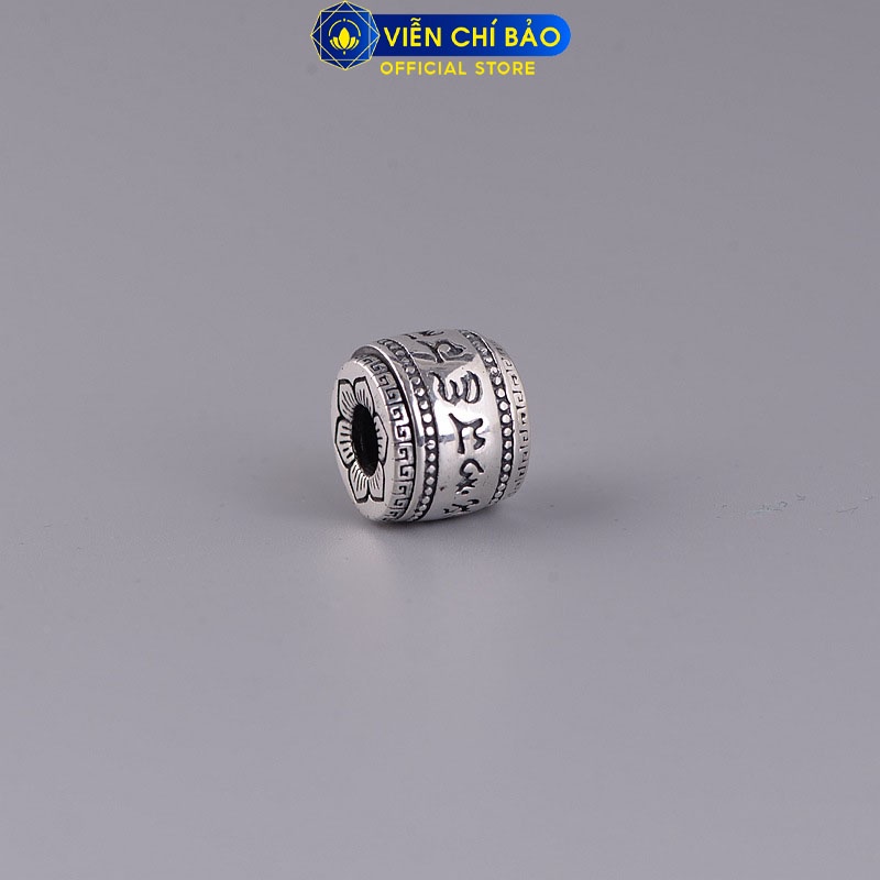 Mặt trụ lục tự trơn chất liệu bạc Thái 925 thời trang phụ kiện trang sức Viễn Chí Bảo M000239