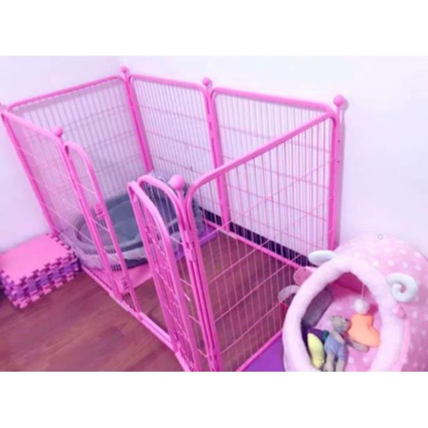 New- Hanpet - Quây sắt 6 tấm sơn tĩnh điện loại nan ống xịn xò (2 size) chuồng quây nuôi chó dạng tấm ghép