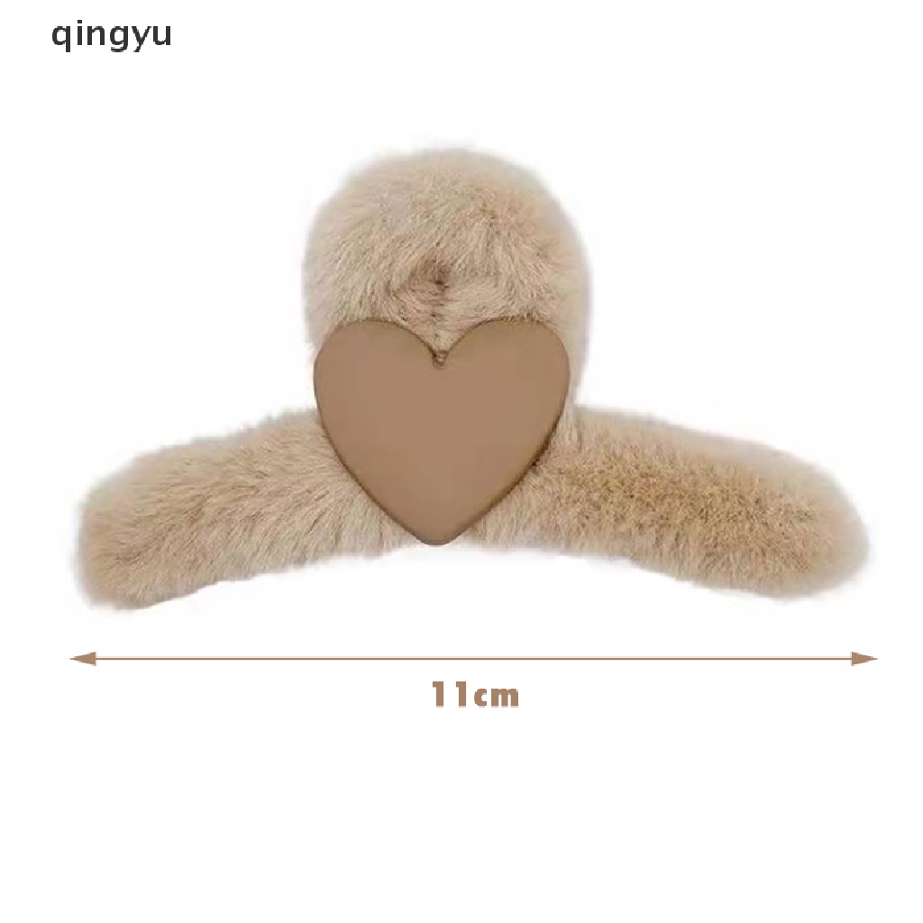 Kẹp Tóc Càng Cua Đính Nơ Phối Lông Xù Dày Dặn Dễ Thương Thời Trang Mùa Đông