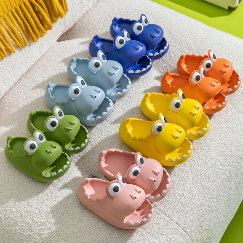 Dép Quai Ngang Đủ Size ,Dép Cá Sấu Mắt To Siêu Cute Phong Cách Ulzzang, Dép Khủng Long Cá Sấu MS6628