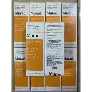 Sữa rửa mặt phục hồi sáng da - mu rad essential-c cleanser 15ml