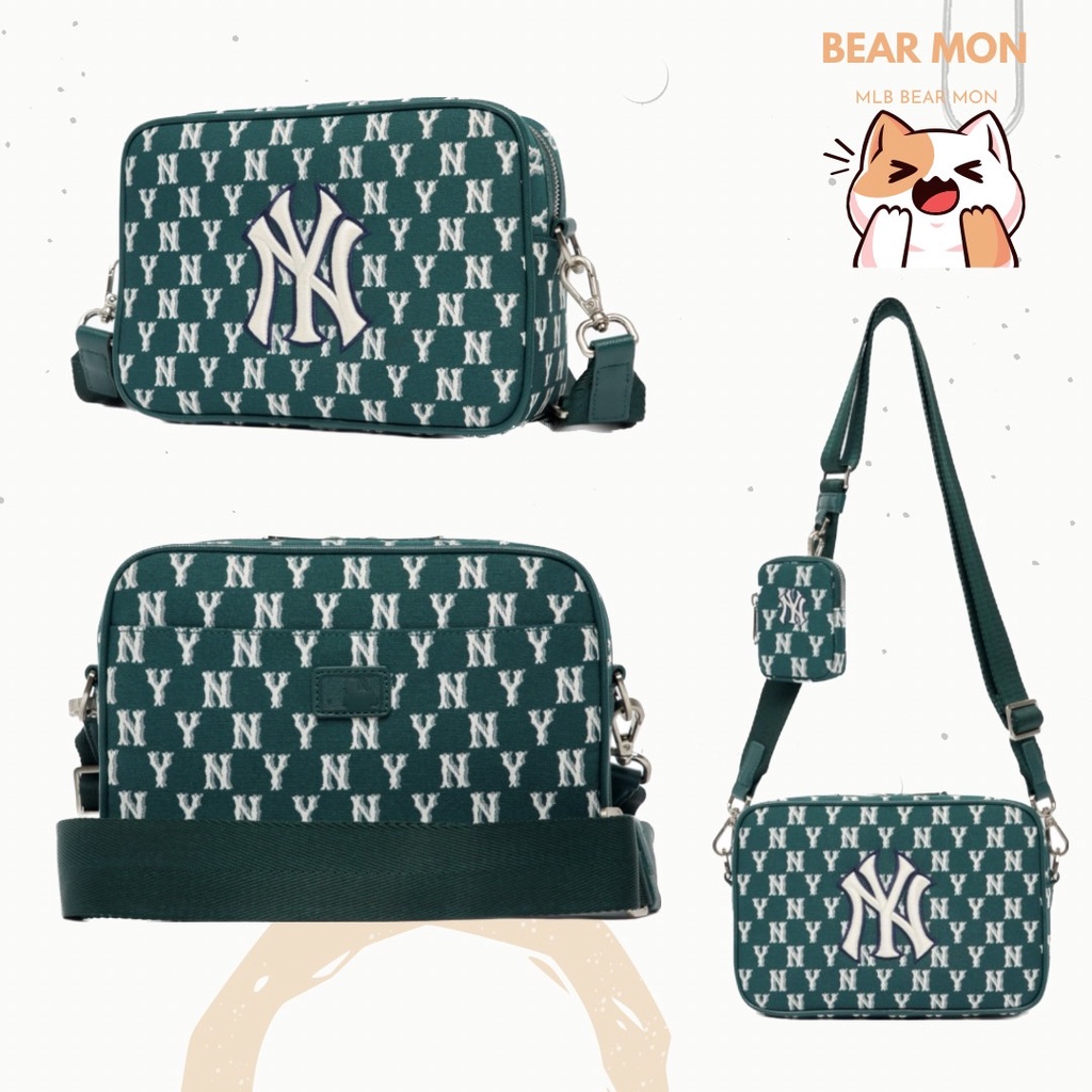 Túi Đeo Chéo MLB Monogram Jacquard Crossbody Bag New York Yankees Màu Đen 3Acrm012N Màu đen xanh đỏ nâu