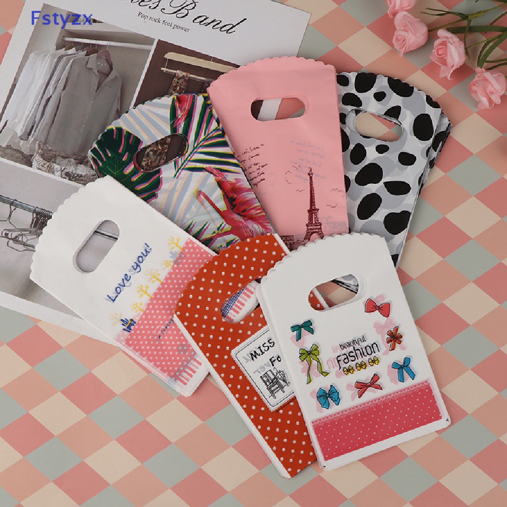 Set 50 Túi Nhựa Mua Sắm Mini 9 * 15cm Có Tay Cầm Tiện Dụng