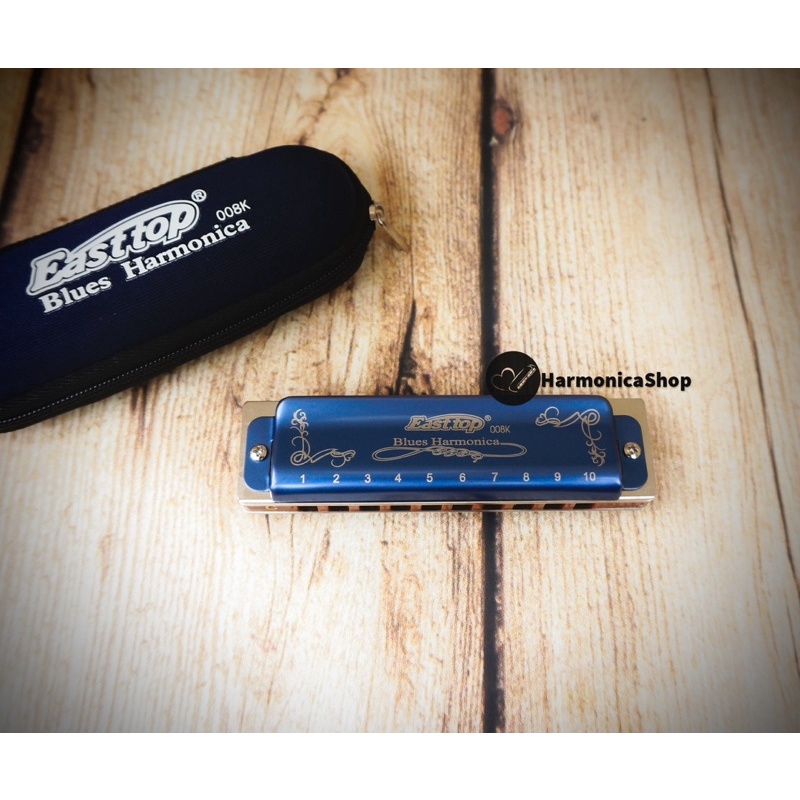 🎵Kèn Harmonica 10 lỗ🎶 Diatonic Easttop T008K Blue (Xanh)