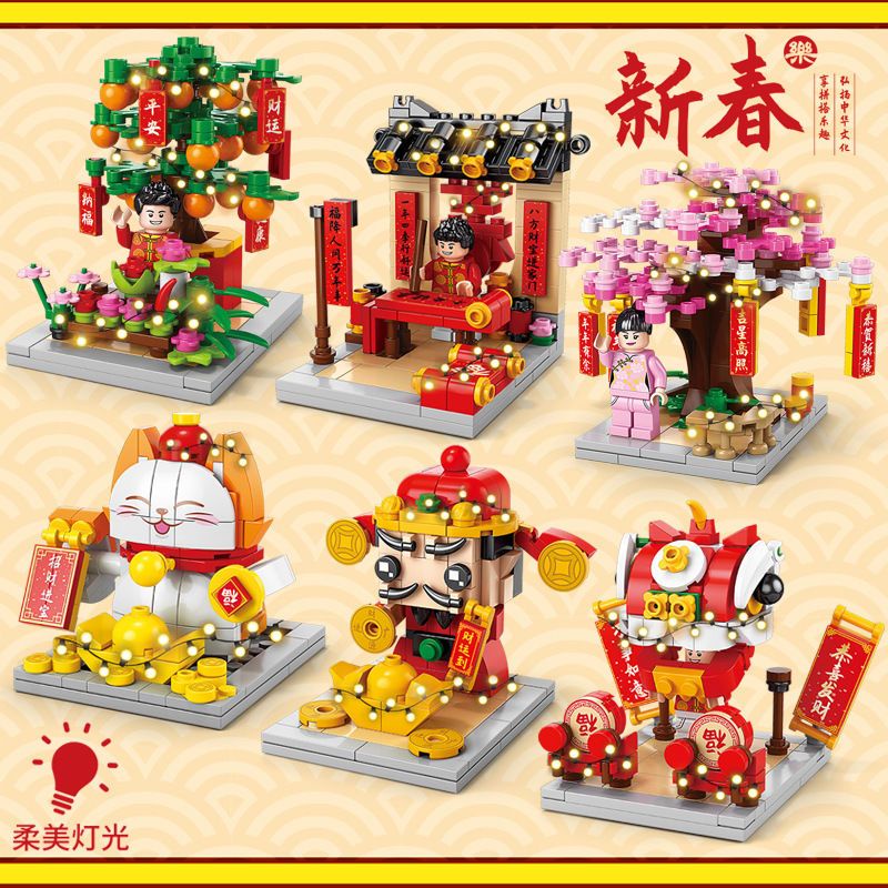 Bộ Đồ Chơi Lắp Ráp Lego Hình Chú Mèo May Mắn Thần Tài Độc Đáo