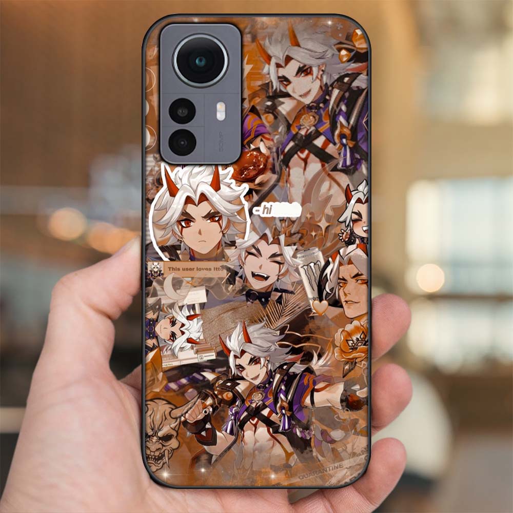Ốp lưng Xiaomi 12 Pro 5G viền đen in hình Arataki Itto Genshin Impact