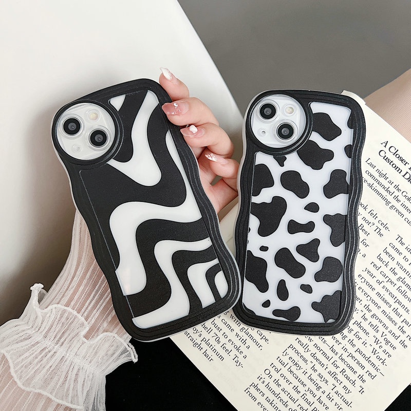 Casing Redmi Note 12 4G 5G 11S 11 10s 10 Pro 9 8 12C A1 10C 10A 9C 9S 9A 6A 5A POCO X4 X5 M3 X3 Pro NFC Cute Zebra Leopard Print Milk Stripe Wavy Edge Fine Hole Round Lens Clear Airbag Protection Soft Phone Case Cover STB 21
