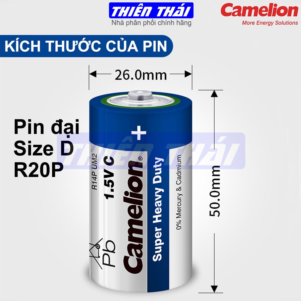 Pin đại pin trung Camelion R20P,R14P,pin than,1.5V.pin bếp gas Âm,dùng cho Đèn Pin, đài radio.