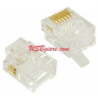 Đầu điện thoại rj12 rj48 - 6p6c
