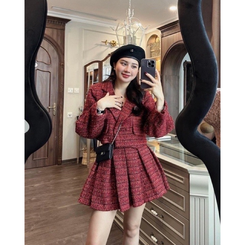Sét dạ đỏ Quang châu cho nữ