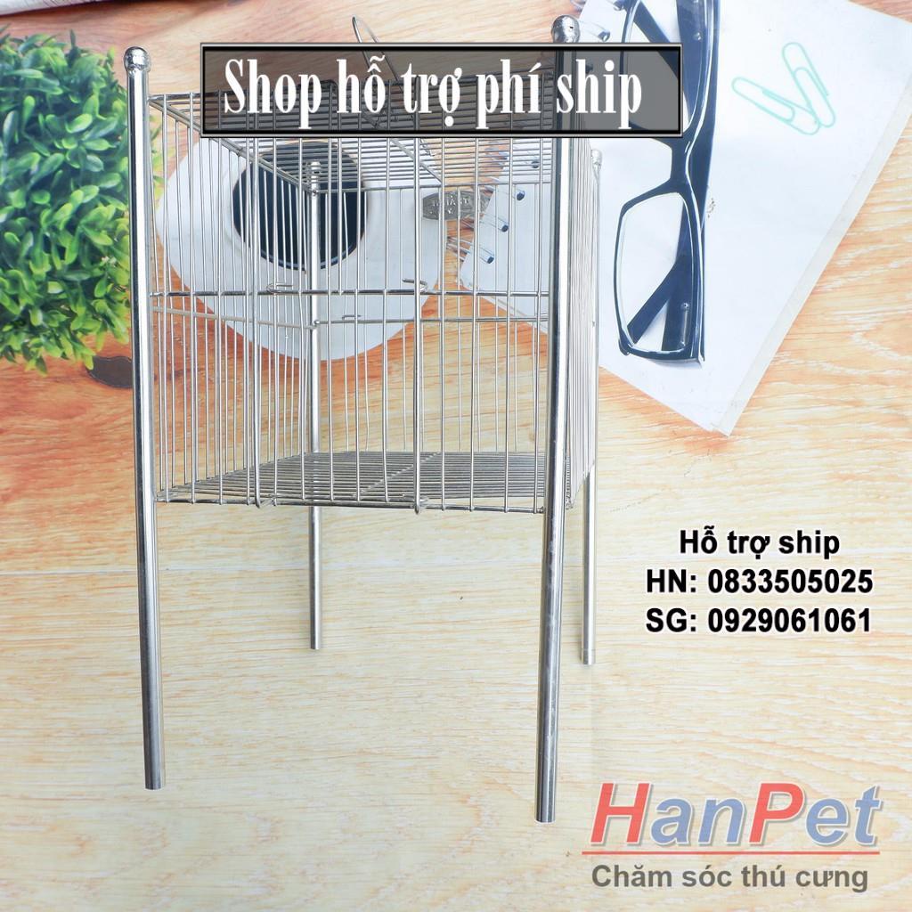 Hỗ trợ Ship-  -Lồng tắm chim khuyên - lồng chuột hamster 100%  inox không gỉ sét (Hanpet longtam) chuồng chim / lồng nuô