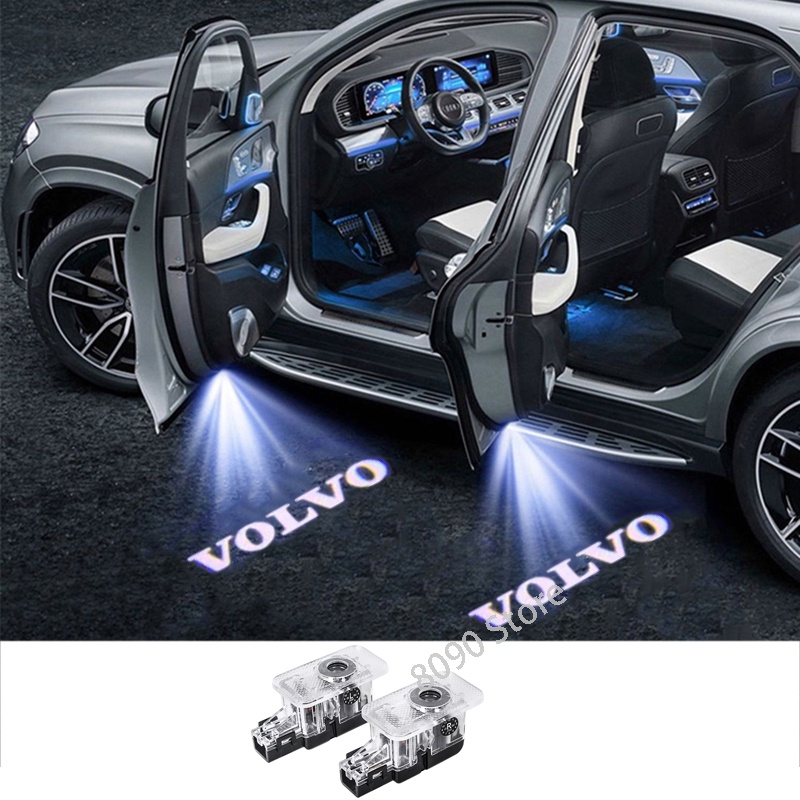 Set 2 Đèn Chiếu Sáng Cửa Xe Ô Tô Cho Volvo S80L S60L S90 V40 V60 V90 XC60 XC90