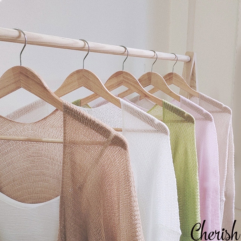 Áo Cadigan len mỏng đi biển nữ phong cách Hàn Quốc, áo khoác mỏng nữ đi biển có bigsize CHERISH - CD06