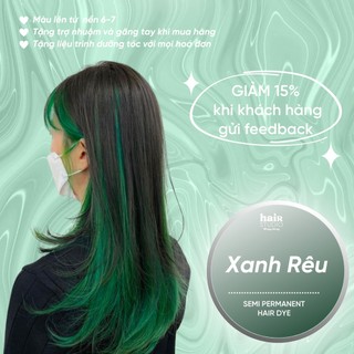 (Tặng Bodymist) Combo nhuộm tóc màu xanh rêu (tặng găng tay và trợ nhuộm)