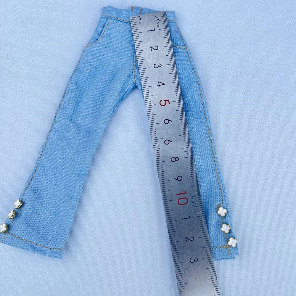 Quần Jean Dài Ống Loe Thời Trang Cho Búp Bê Tỉ Lệ 1 / 12