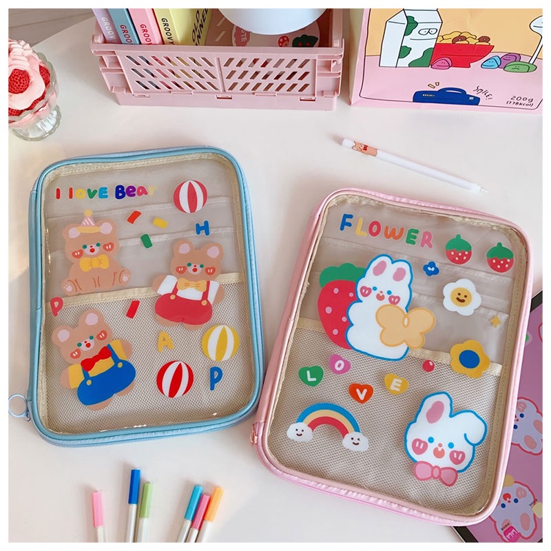 One Túi Đựng Máy Tính Bảng 11 inch Trong Suốt Chống Thấm Nước Họa Tiết Hoạt Hình Dễ Thương