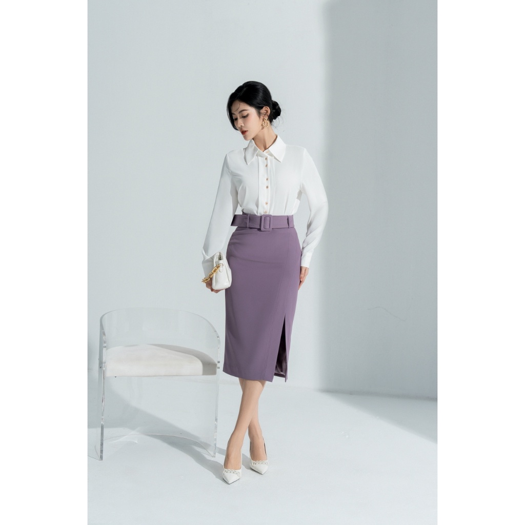 Chân Váy Ôm Xẻ Đùi Có Đai Thời Trang Công Sở Sang Trọng By LEMIA Design - 22Z081