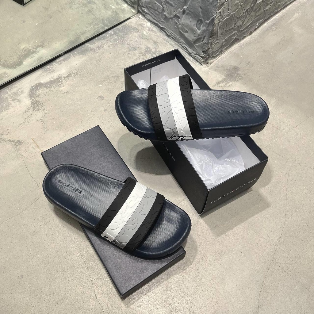 Dép Tommy Hilfiger Nam Chính Hãng 🔴SIMPLE SNEAKER🔴 Dép Quai Ngang Tommy Authentic