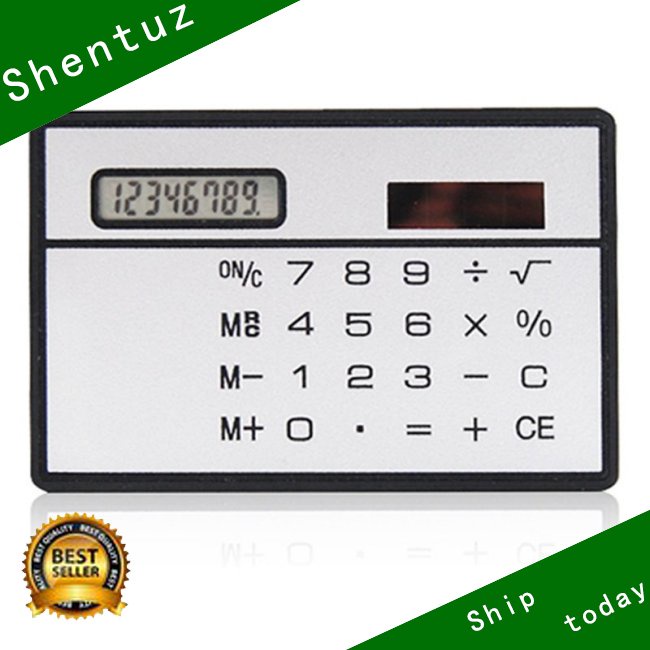 Máy Tính Thẻ Năng Lượng Mặt Trời Cầm Tay Mini Siêu Mỏng