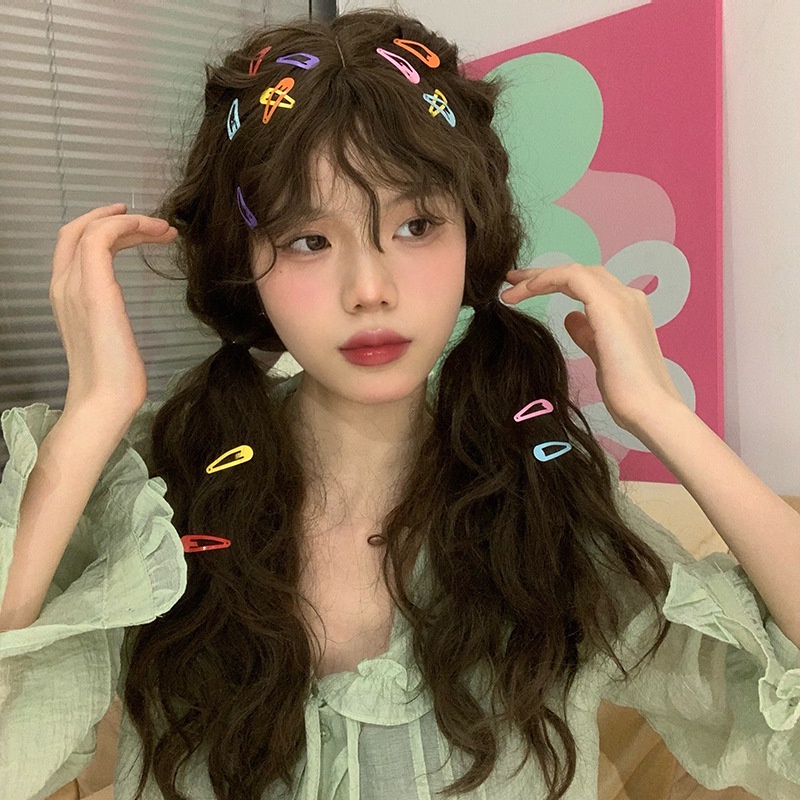 Set 5 Kẹp Tóc Màu Trơn Hình Giọt Nước Thời Trang