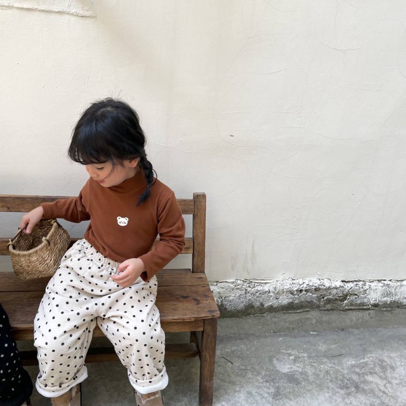 Áo Thun Tay Dài Cổ Cao Thời Trang Thu Đông Cho Bé Trai Và Gái