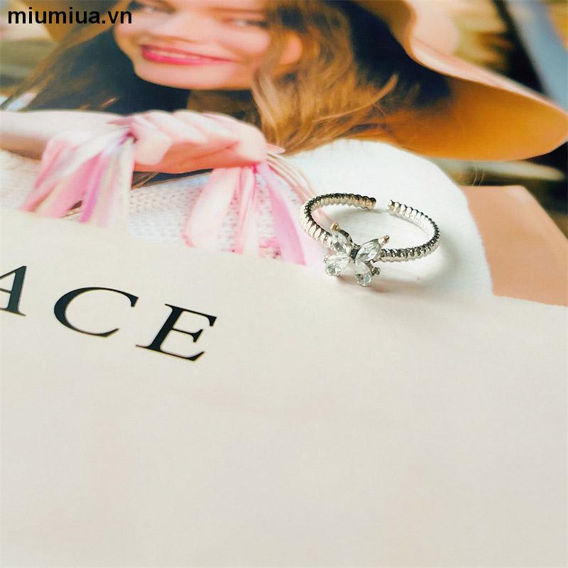 miumiuaNhẫn bướm đính đá xinh bạc 925 𝐍A nhà Tiệm nhỏ của Ryn