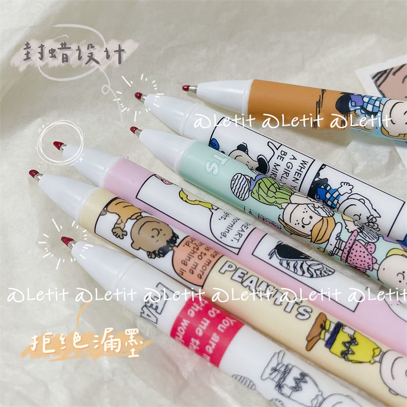Bút Mực Gel Ngòi 0.5mm In Hình Snoopy Dễ Thương