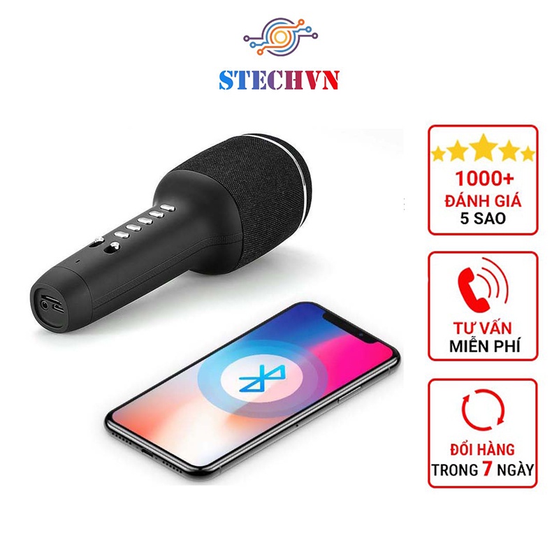 Micro Karaoke Bluetooth Kèm Loa Bluetooth Mini Cao Cấp WS-900 Micro Không Dây Hát Karaoke Nâng giọng cực chất PIn Trâu