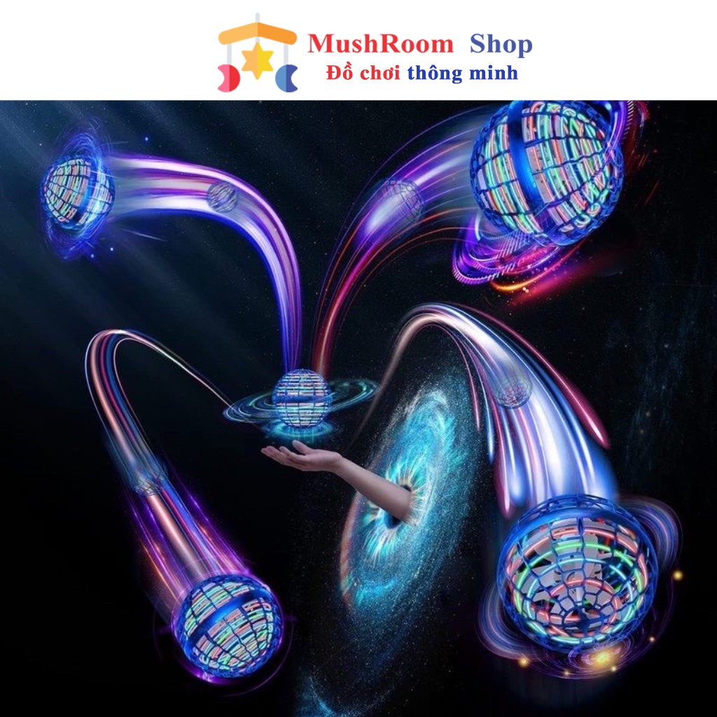 Đồ Chơi Bóng Bay UFO, Quả Cầu Ma Thuật MUSHROOM Phát Sáng Lơ Lửng Có Đèn Nhấp Nháy Nhiều Màu Sắc
