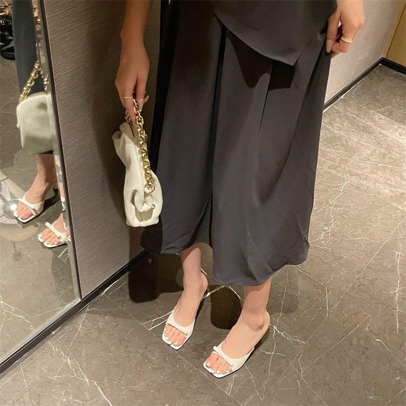 Giày Sandal Cao Gót Mũi Vuông Phong Cách Thời Trang Xuân Hè Mới 2023